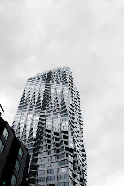 High-rise building gray-scale images
